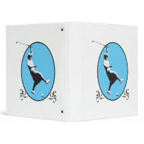 vintage retro woman golfer golfing design binder