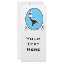 vintage retro woman golfer golfing design rack card template