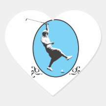 vintage retro woman golfer golfing design sticker