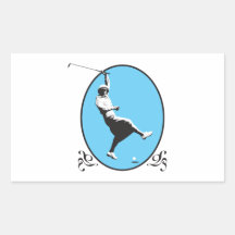 vintage retro woman golfer golfing design sticker