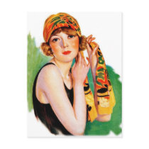 Vintage Retro Women 20s Deco Flapper Girl Pin Up Postcards