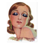 Vintage Retro Women 20s Make Up Eye Shadow Girl Post Card