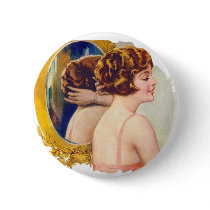 Vintage Retro Women 20s Woman's Shampoo Ad Art Pins