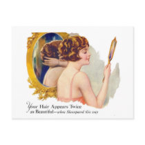 Vintage Retro Women 20s Woman's Shampoo Ad Art Postcards