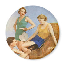 Vintage Retro Women 30s Swimwear Party Fridge Magnets