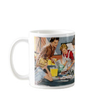 Vintage Retro Women Ad Let's Bake a Cake Coffee Mugs