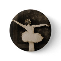 Vintage Retro Women Ballet Dancer Woman Pinback Button