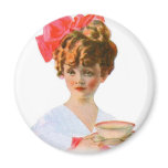 Vintage Retro Women Breakfast Advertising Girl magnets