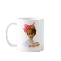 Vintage Retro Women Breakfast Advertising Girl Coffee Mugs
