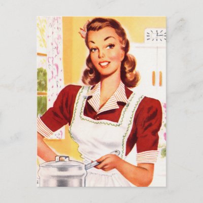 Vintage Retro Women Kitsch 50s Kitchen Magic Postcards