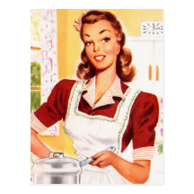 Vintage Retro Women Kitsch 50s Kitchen Magic Postcards