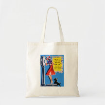 Vintage Retro Women Kitsch Be Fit, Not Fat Book Tote Bags