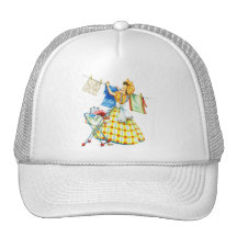 Vintage Retro Women Kitsch Laundry Day Trucker Hat