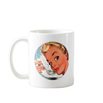 Vintage Retro Women Kitsch Soups Ready! Ad Mugs