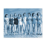 Vintage Retro Women Kitsch Surfing Beach Nuts Postcard