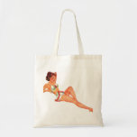 Vintage Retro Women Pin Up Bathing Suit Beauty Canvas Bag
