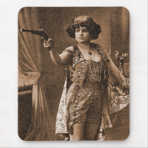 Vintage Retro Women Sideshow Elly De Sarto Mouse Pads