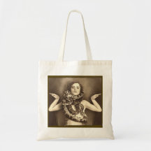 Vintage Retro Women Sideshow Snake Charmer Canvas Bag