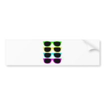Vintage Rgb Fluo Sunglasses Bumper Stickers