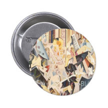 Vintage Rhapsody in Blue Art Deco Jazz Music Button