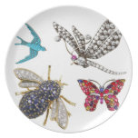 Vintage Rhinestone Costume Jewelry Bugs Plates