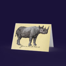 Vintage Rhino Greeting Card cards