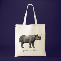 Vintage Rhino Tote Bag bags