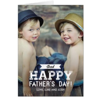 Vintage Ribbon Fathers Day Photo Card