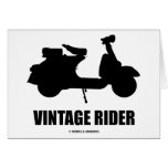 Vintage Rider (Motor Scooter Silhouette) Greeting Cards