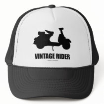 Vintage Rider (Motor Scooter Silhouette) hats