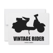 Vintage Rider (Motor Scooter Silhouette) invitations