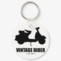 Vintage Rider (Motor Scooter Silhouette) keychains