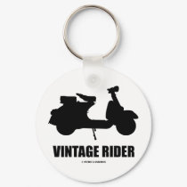 Vintage Rider (Motor Scooter Silhouette) keychains