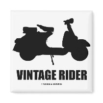 Vintage Rider (Motor Scooter Silhouette) magnets