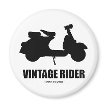 Vintage Rider (Motor Scooter Silhouette) magnets