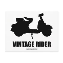 Vintage Rider (Motor Scooter Silhouette) postcards
