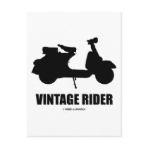 Vintage Rider (Motor Scooter Silhouette) postcards