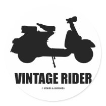 Vintage Rider (Motor Scooter Silhouette) stickers
