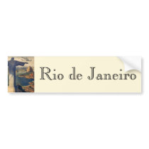 Vintage Rio De Janeiro, Christ the Redeemer Statue Bumper Sticker