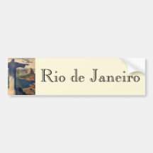 Vintage Rio De Janeiro, Christ the Redeemer Statue Bumper Sticker