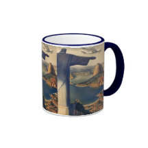 Vintage Rio De Janeiro, Christ the Redeemer Statue Mugs