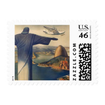 Vintage Rio De Janeiro, Christ the Redeemer Statue Stamp