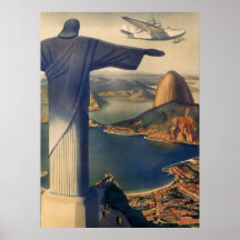 Vintage Rio De Janeiro, Christ the Redeemer Statue Print