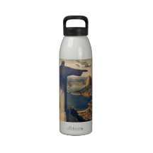 Vintage Rio De Janeiro, Christ the Redeemer Statue Water Bottles