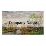 Vintage River Landscape and A Woman Business Card Template