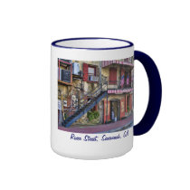 Vintage River Street, Savannah, Georgia mugs