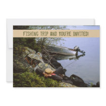 Vintage Riverbank Fishing Trip Invitation
