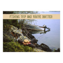 Vintage Riverbank Fishing Trip Invitation
