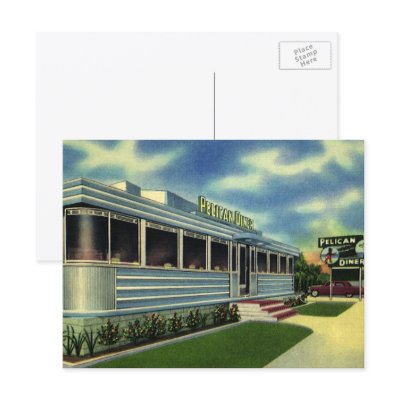 Vintage Roadside Diner Post Cards by YesterdayCafe