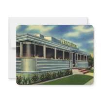 Vintage Roadside Diner Restaurant Personalized Invites